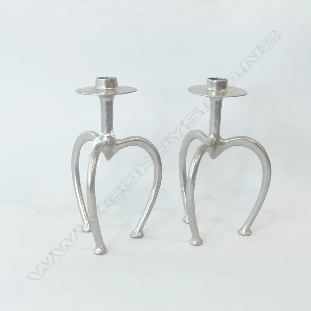 PR STEPHANE RONDEL SILVER METAL CANDLE HOLDERS H.200mm Image 1++