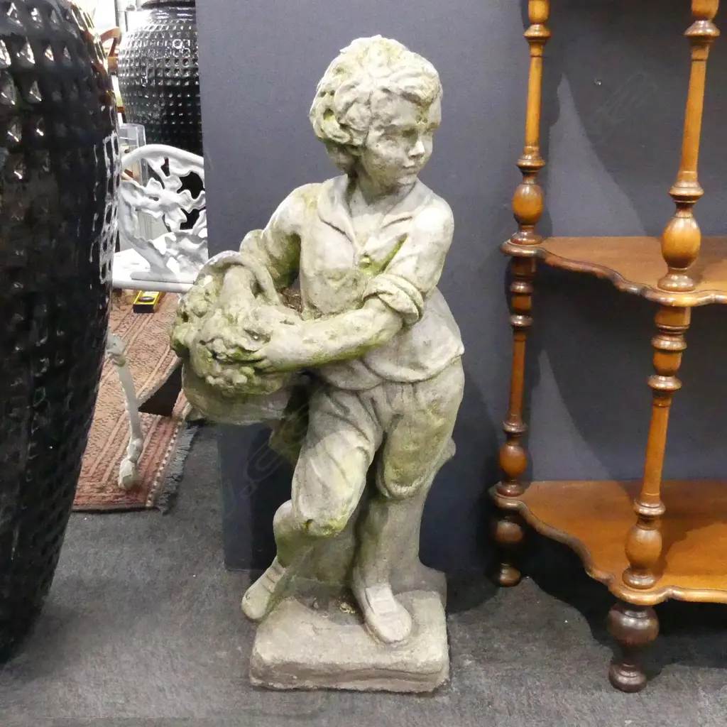 CONCRETE GARDEN ORNAMENT OF A YOUNG MAN H 760 MM  Image 1++