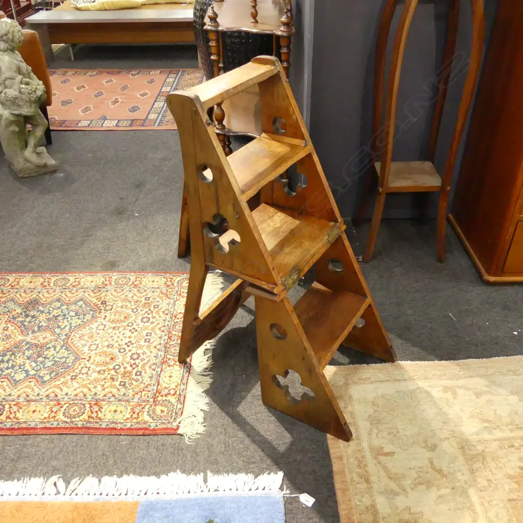 ANTIQUE GOTHIC STYLE LADDER CHAIR Image 1++