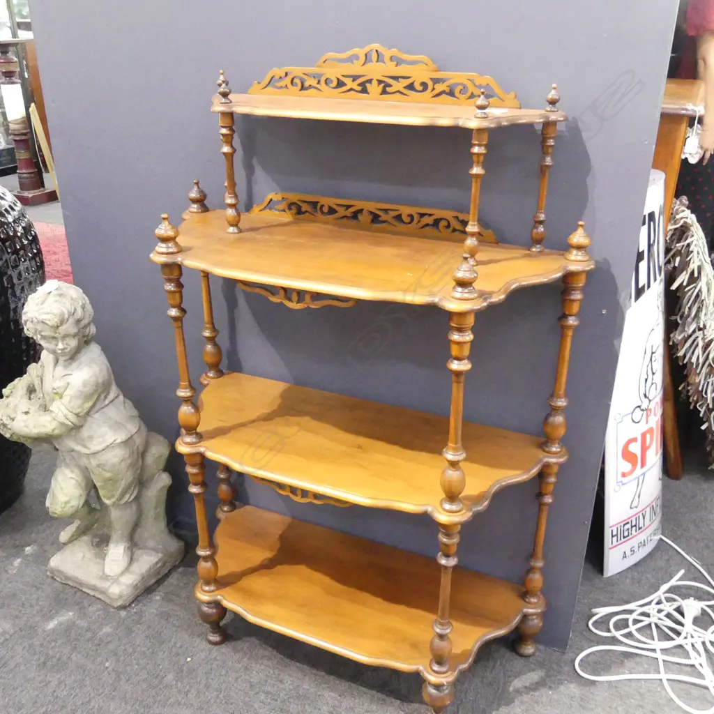 NZ COLONIAL KAURI 4 TIER WHAT NOT  H.1170mm W.790mm Image 1++