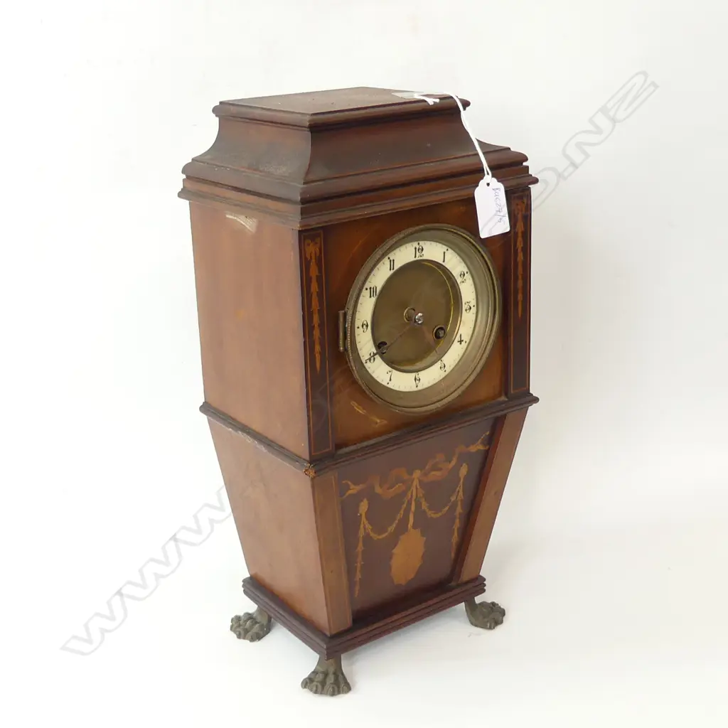 AN EDWARDIAN MANTLE CLOCK GLASS MISSING H 390 MM Image 1++