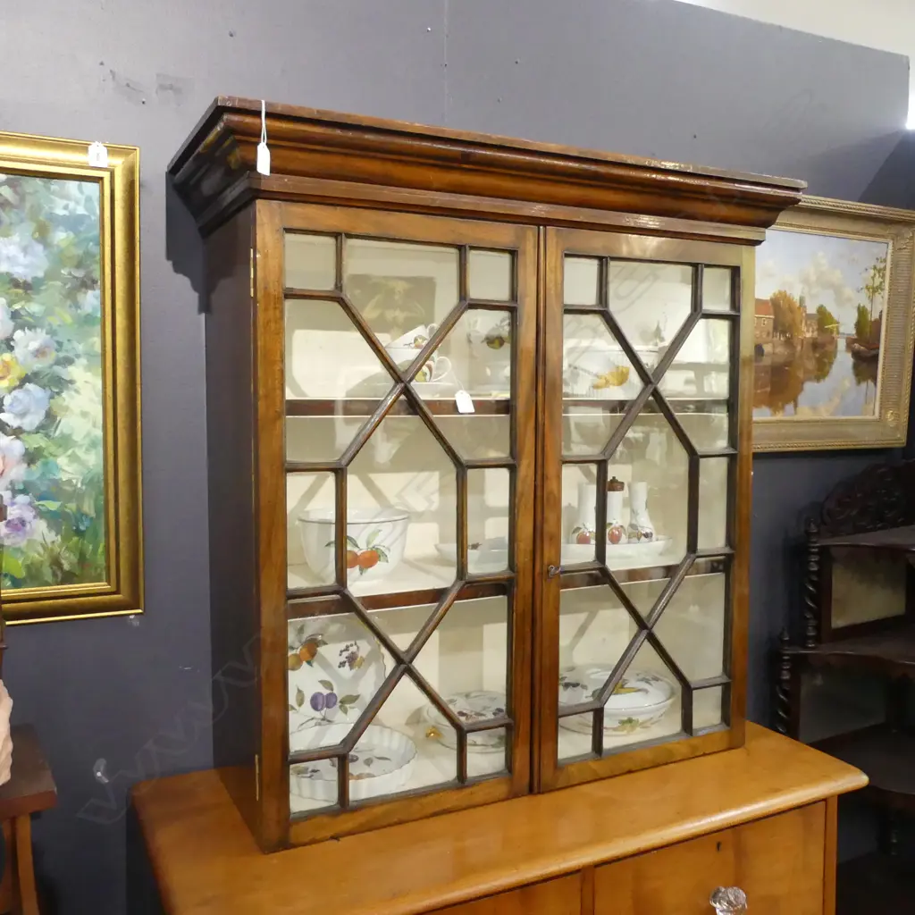 SM VINTAGE WOODEN WALL HANGING CHINA CABINET L 950 X 960MM Image 1++