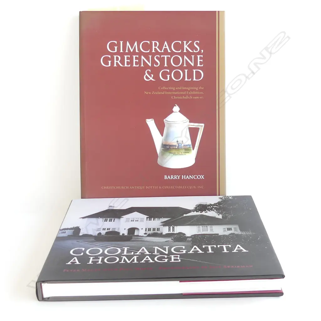 2 BOOKS COOLANGATTA A HOME BY S AKKIRMAN + GIMCRACKS GREENSTONE AND GOLD BY B HANCOX Image 1++