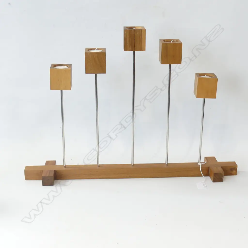WOODEN CANDLE HOLDER W.580mm Image 1++