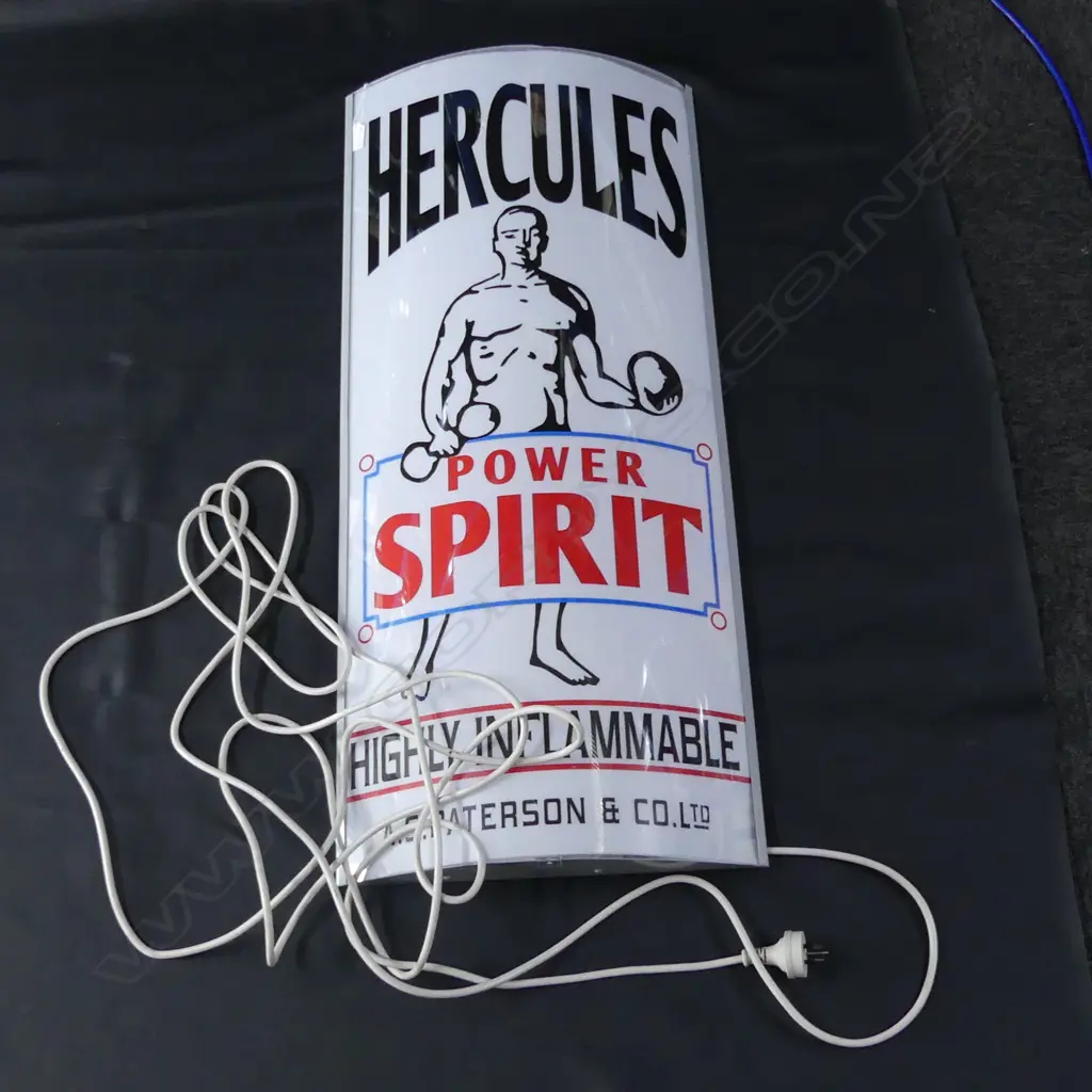 REPRO ILLUMINATED SIGN 'HERCULES POWER SPIRIT' H.900mm Image 1++