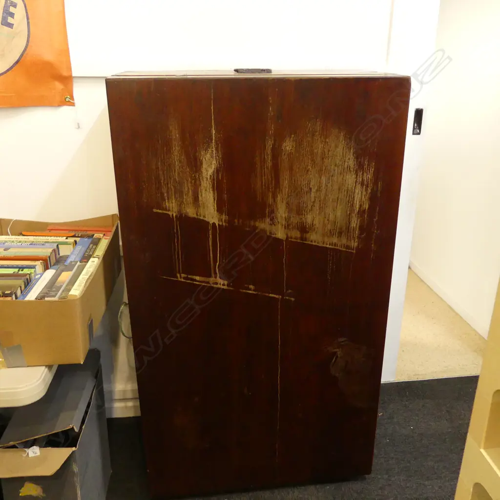 LGE KAURI CHEST 1340x760x425mm CONVERTED TO UPRIGHT BOOKCASE NO SHELFS A/F Image 1++