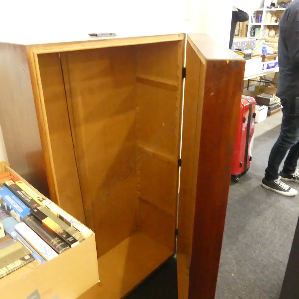 LGE KAURI CHEST 1340x760x425mm CONVERTED TO UPRIGHT BOOKCASE NO SHELFS A/F Image 1++