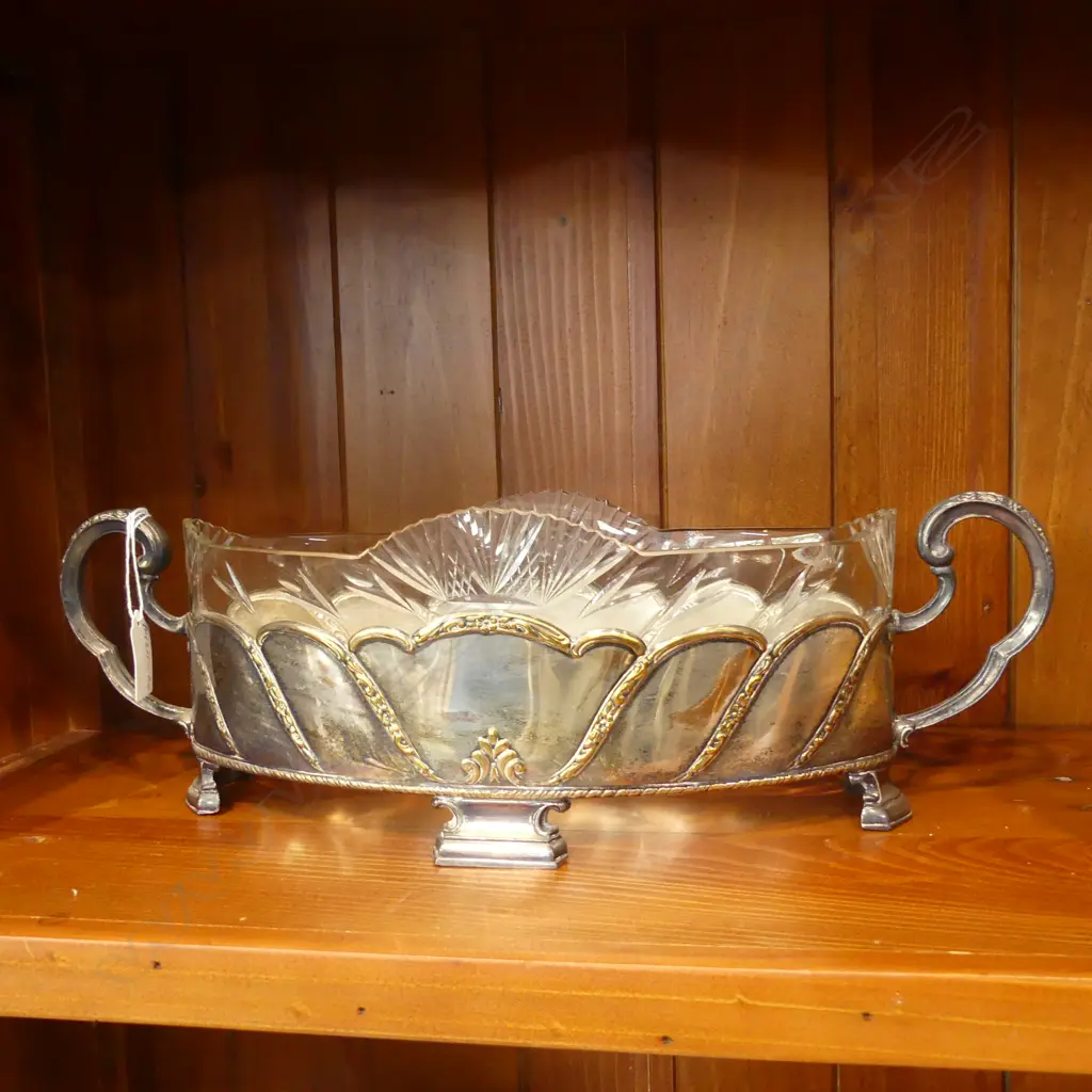 CRYSTAL BOWL IN EP CRADLE 400mmW Image 1++