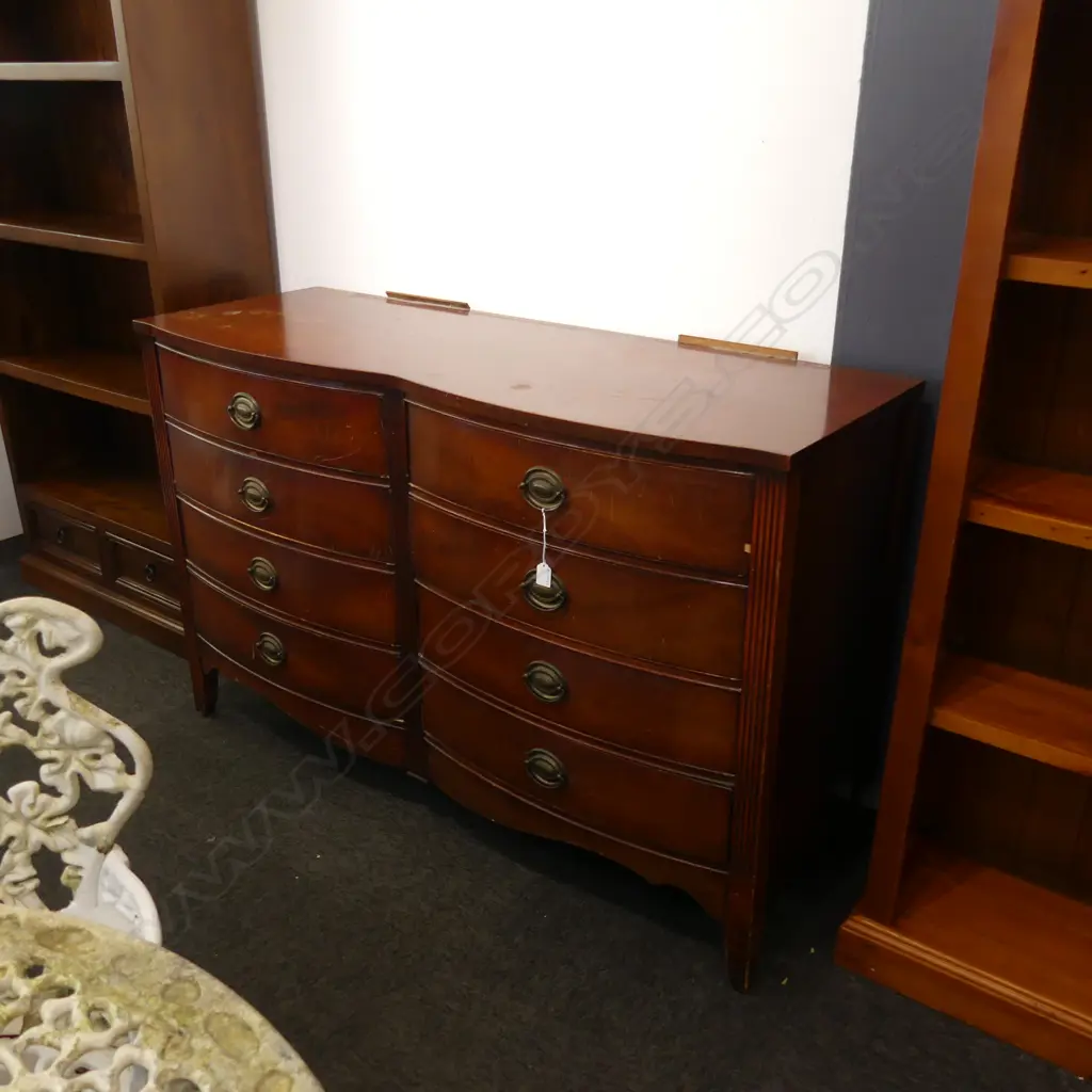 GEORGIAN STYLE CHEST OF DRAWERS 1375x510x880mm MARKS TO CHEST Image 1++