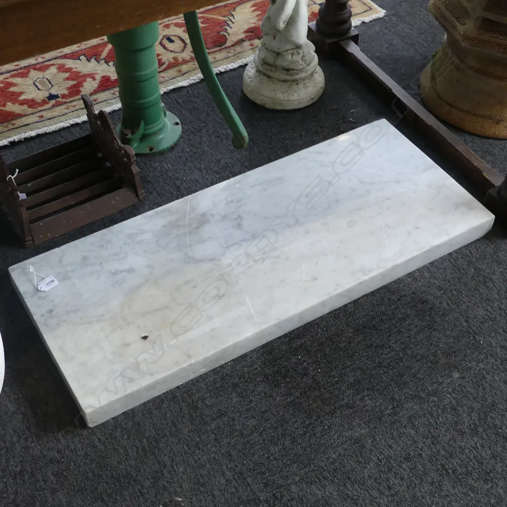 SOLID MARBLE SLAB SALVAGED FROM LAMBTON QUAY DIC DEPT STOR WELLING EARLY 1980'S 880 X 360MM Image 1++