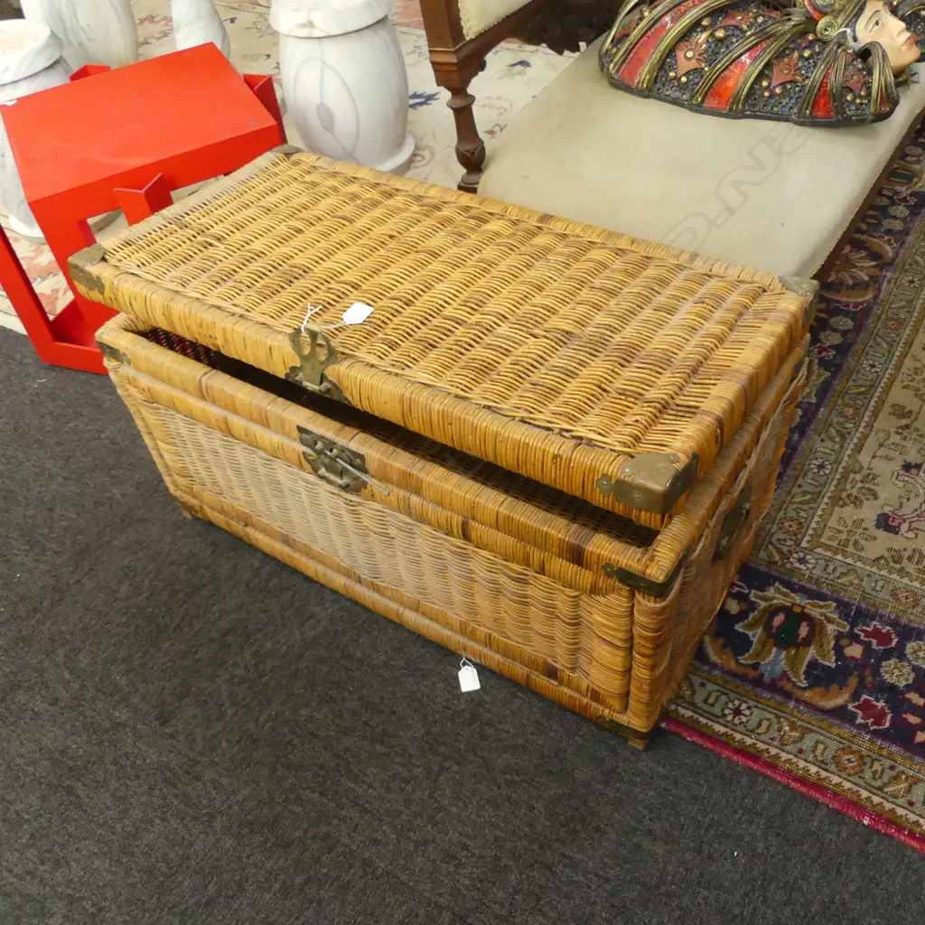 ORIENTAL WOVEN CANE CHEST 810x400x440mm Image 1++