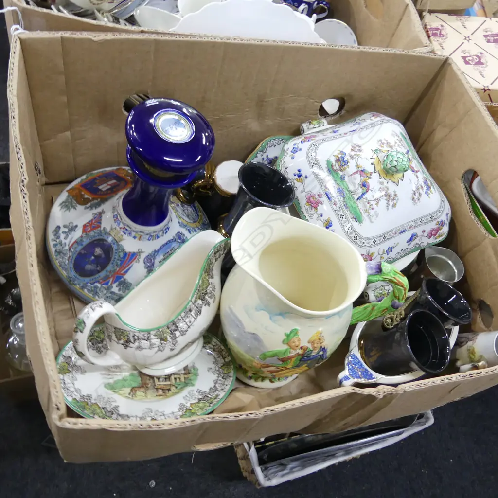 BOX LOT ASST. CHINA; TUREENS, JUGS ETC Image 1++