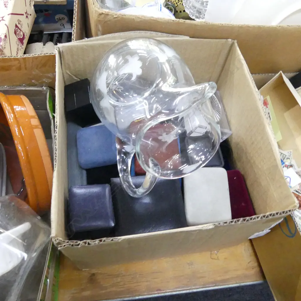 BOX LOT ASST. JEWELLERY CASES + JUG Image 1++