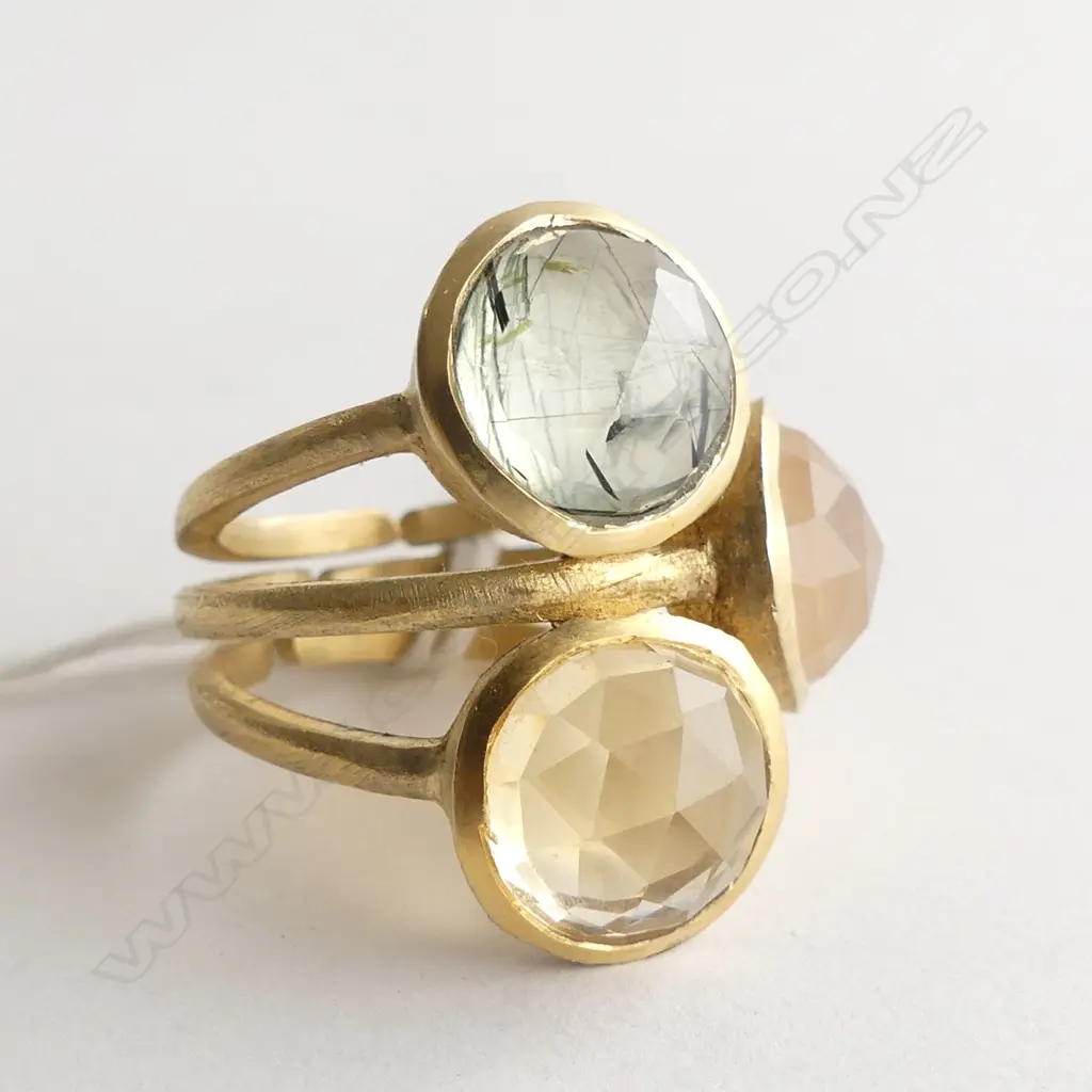 SILVER GILT FASHION RING 8.7 GRAMS Image 1++