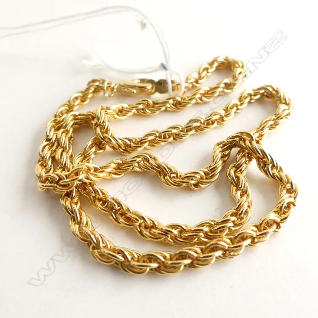 COSTUME GOLD ROPE CHAIN NECKLACE Image 1++
