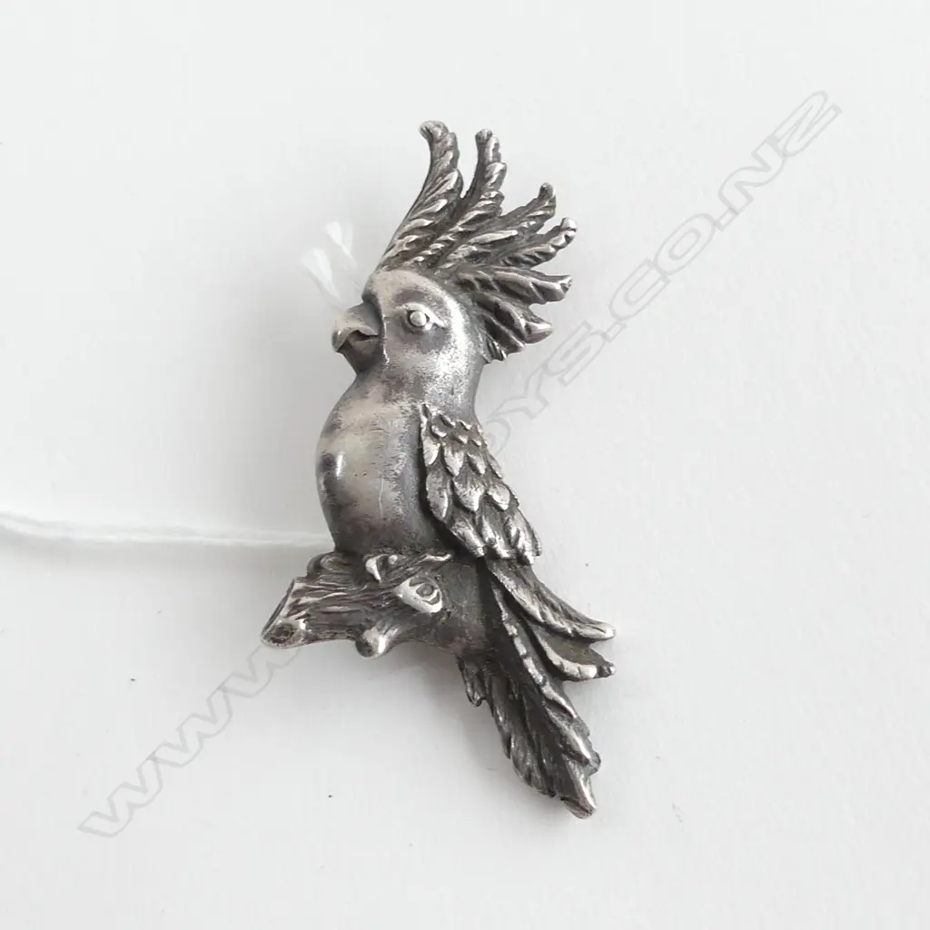 SILVER COCKATOO BROOCH quality heavy cast Image 1++