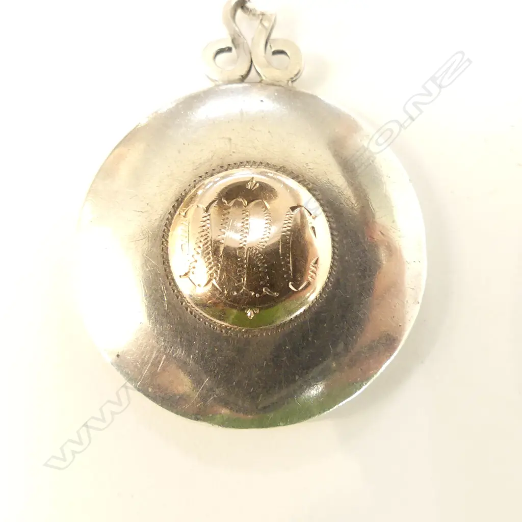 STG SILVER & 9CT GOLD 1908 ROWING PENDANT MEDAL  Image 1++