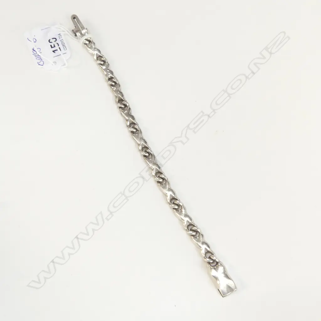 HEAVY CAST SILVER DESIGNER RETRO BRACELET Image 1++