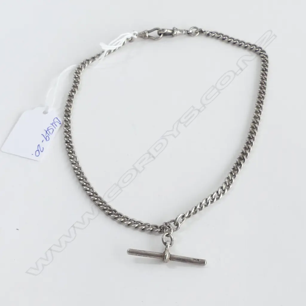 ANTIQUE SILVER ALBERT CHAIN UNIFORM CURB LINKS L.400mm Image 1++