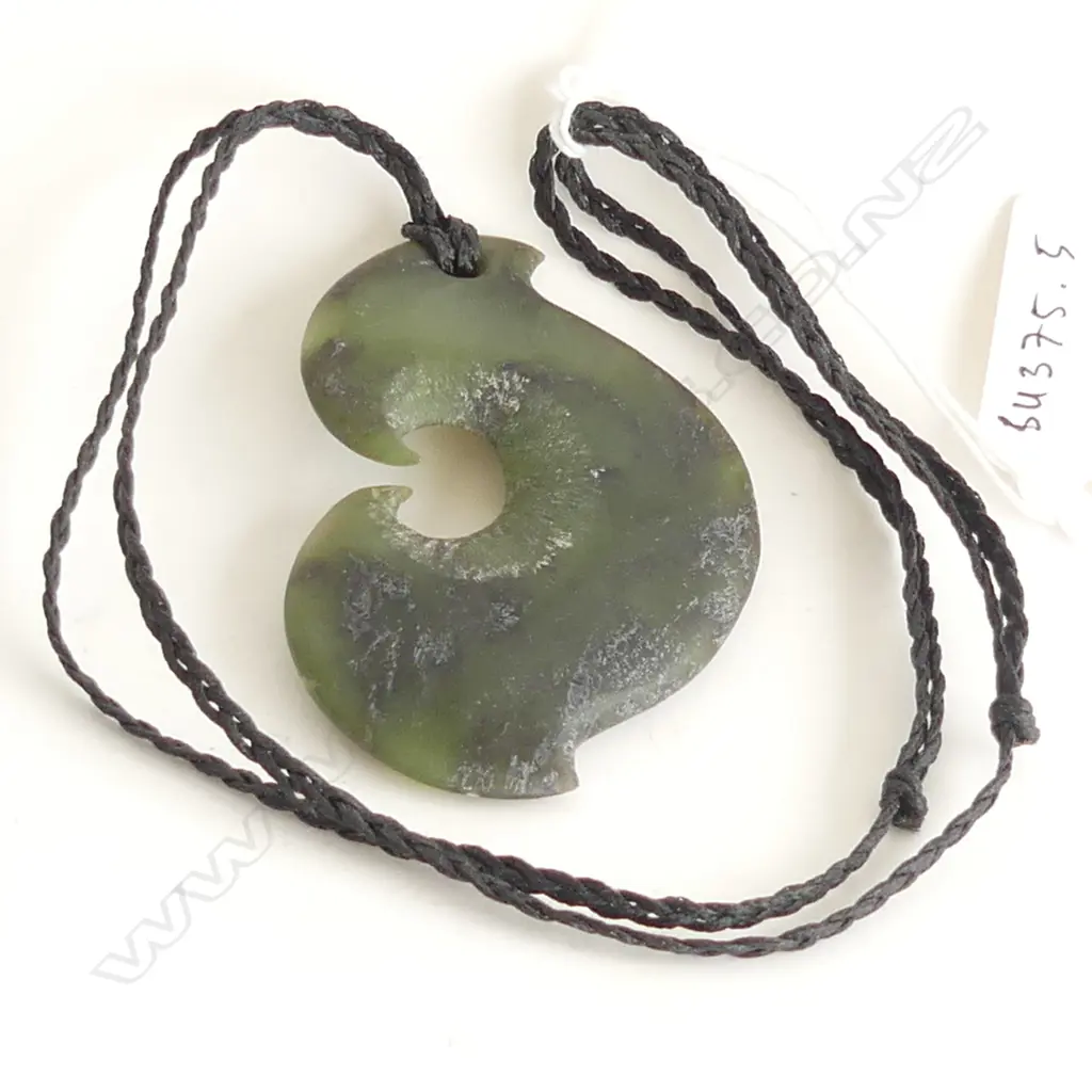 POUNAMU HEI MATAU on CORD.  H.65mm Image 1++