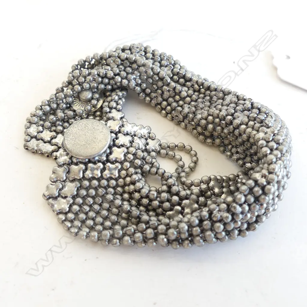 SILVER TONE WIDE MESH BRACELET  Image 1++