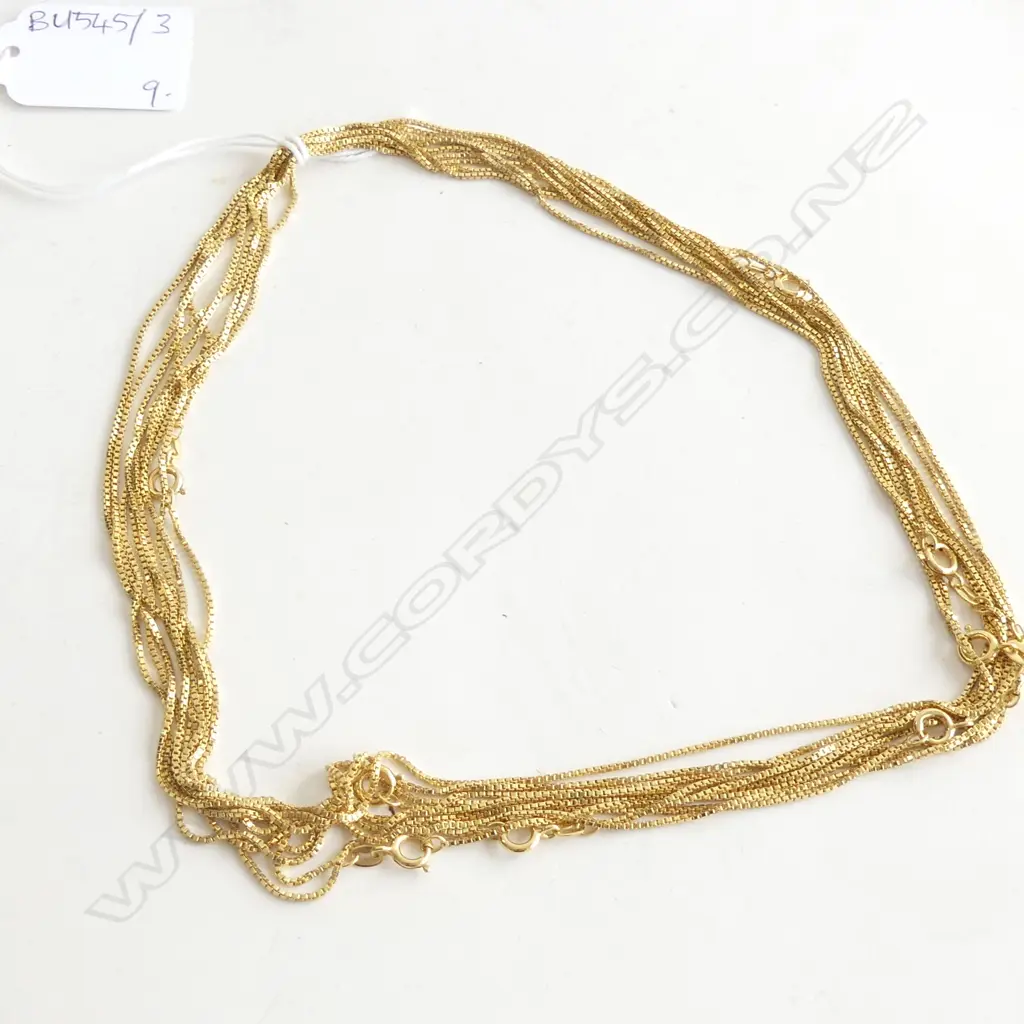 9 ASST. ROLLED GOLD NECKLACES BY SPIDEL GERMANY Image 1++