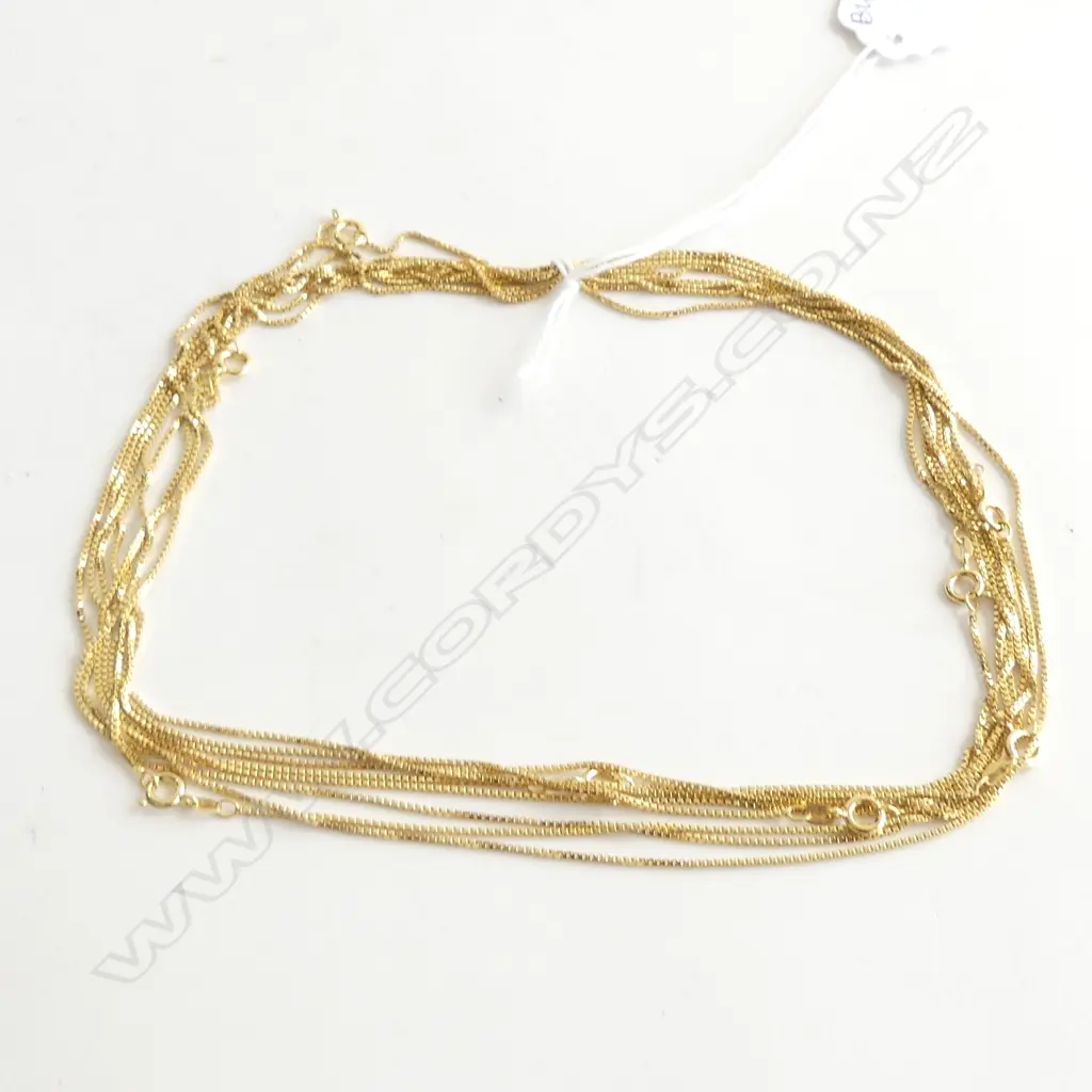 8 BOX CHAIN ROLLED GOLD NECKLACES BY SPIDEL L.450mm GERMANY Image 1++