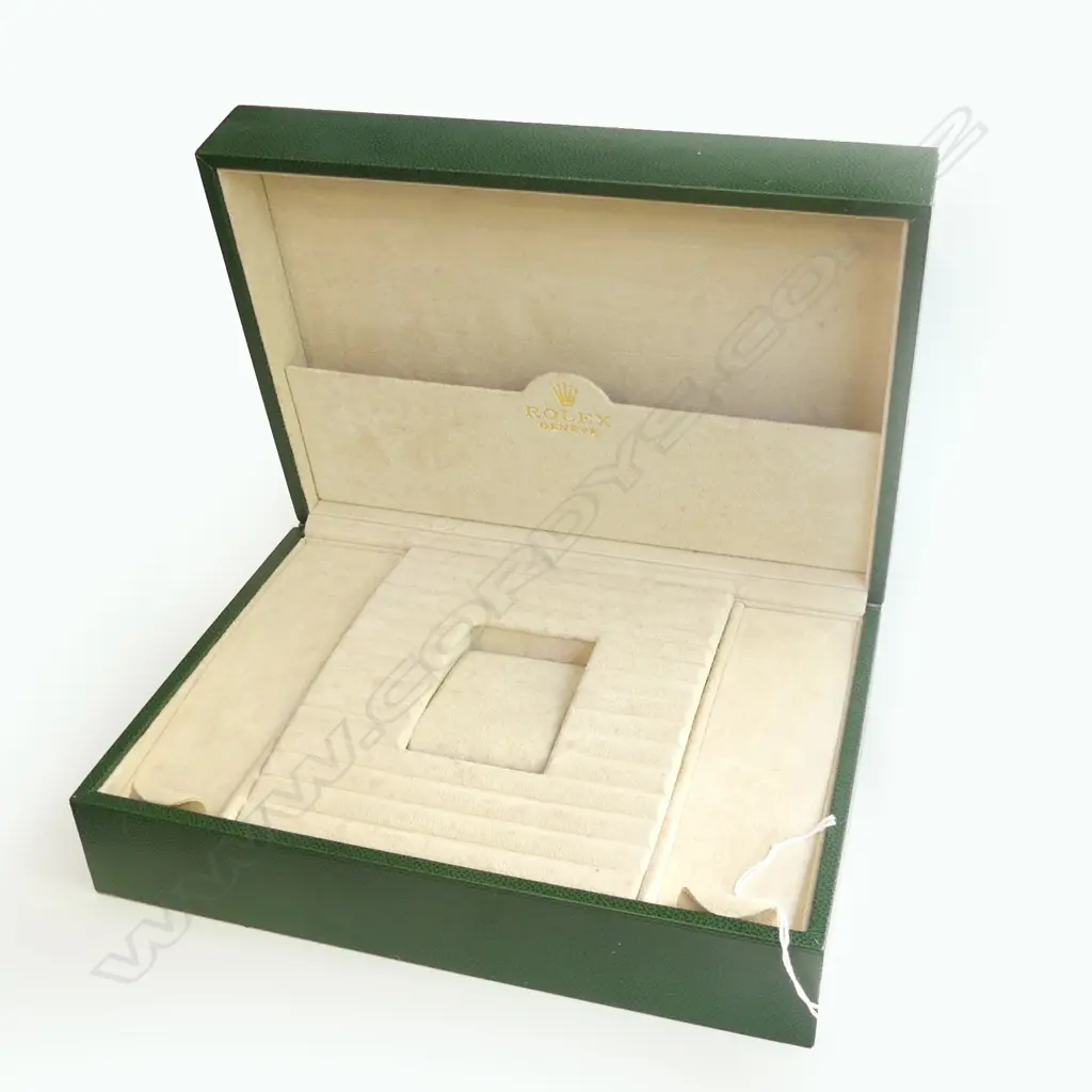 LG OLD GREEN LEATHER ROLEX BOX 280 X 205MM Image 1++