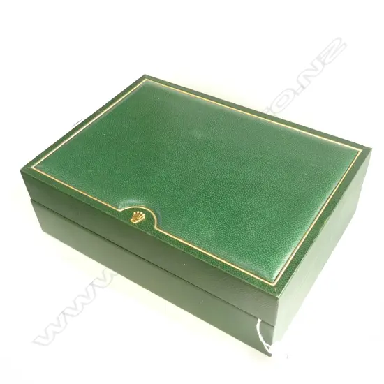 LG OLD GREEN LEATHER ROLEX BOX 280 X 205MM