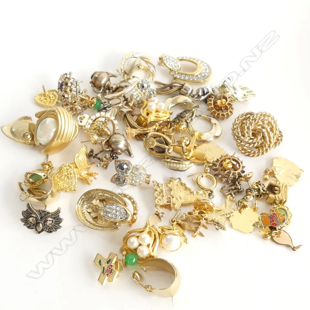 ASST. GOLD TONE EARRINGS & CHARMS Image 1++