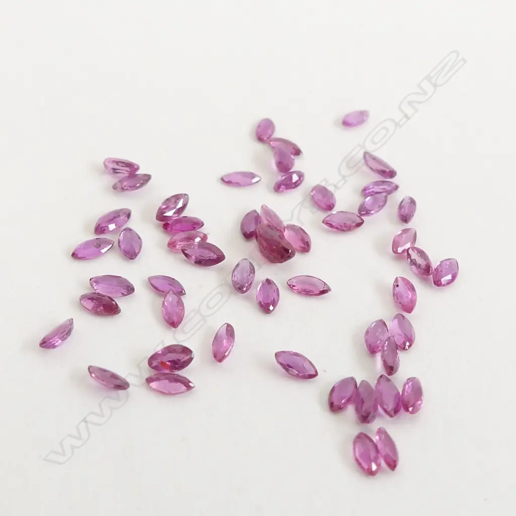 BAG 5CT MARQUISE SHAPE FACETED RUBIES - ALL SAME SIZE  Image 1++