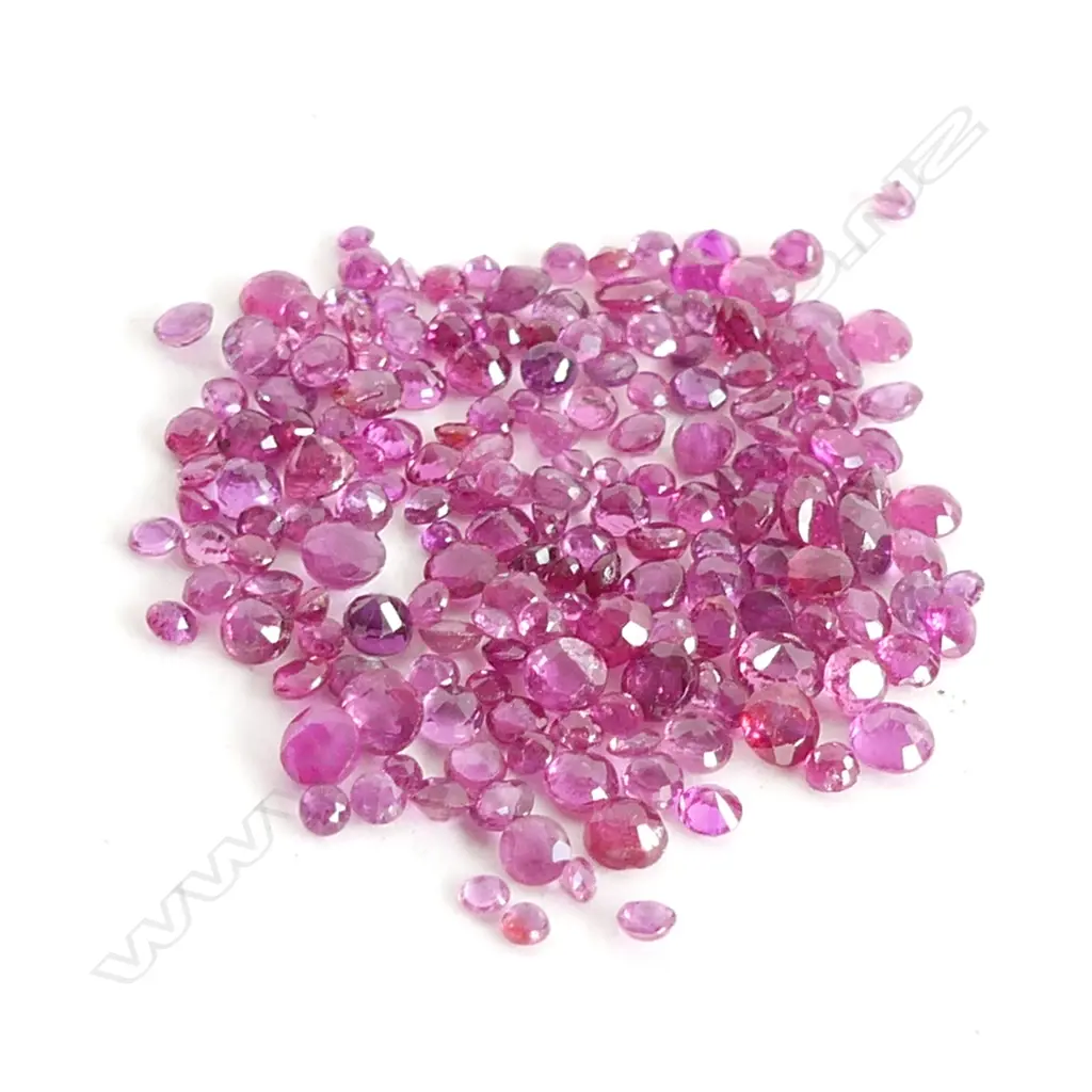 BAG ROUND, FACETED 10CT RUBIES  1-3MM Image 1++