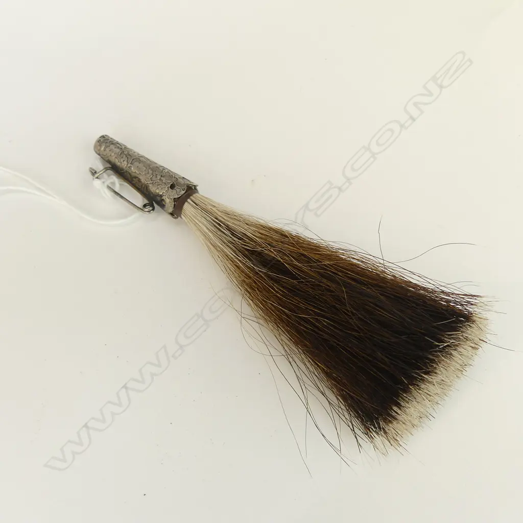SCOTTISH SILVER & HORSE HAIR KILT PIN L 120MM Image 1++
