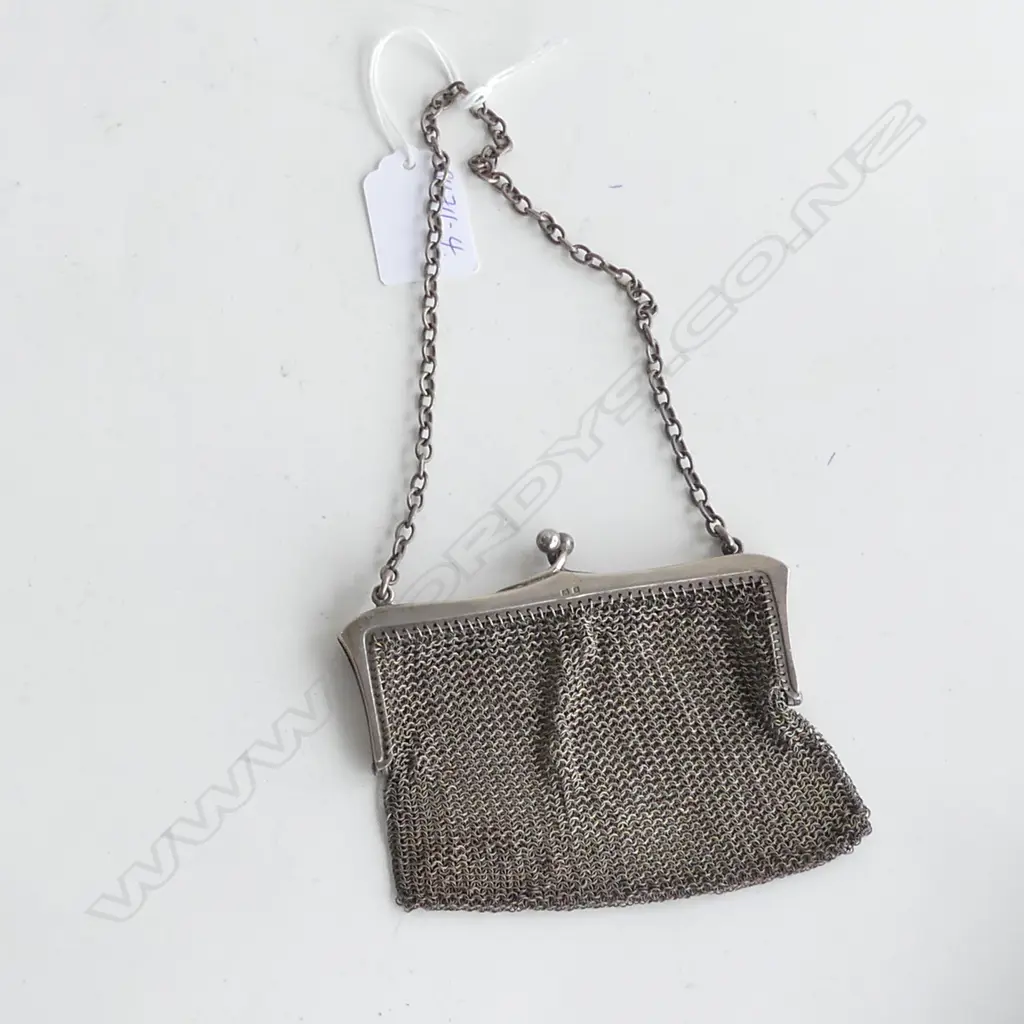 SILVER MESH PURSE LONDON 1918 80gms Image 1++
