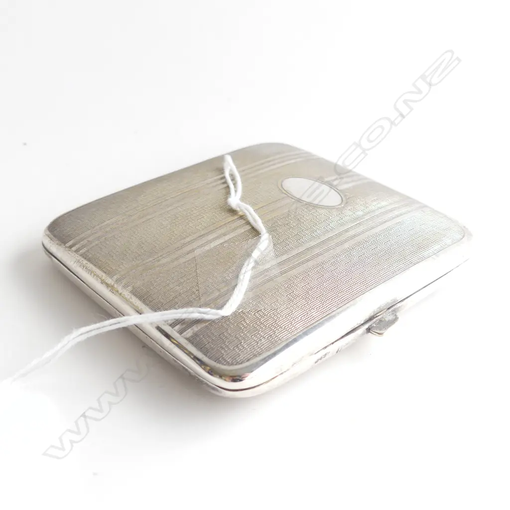 SILVER CIGARETTE CASE MACHINE ENGRAVED 81gms Image 1++