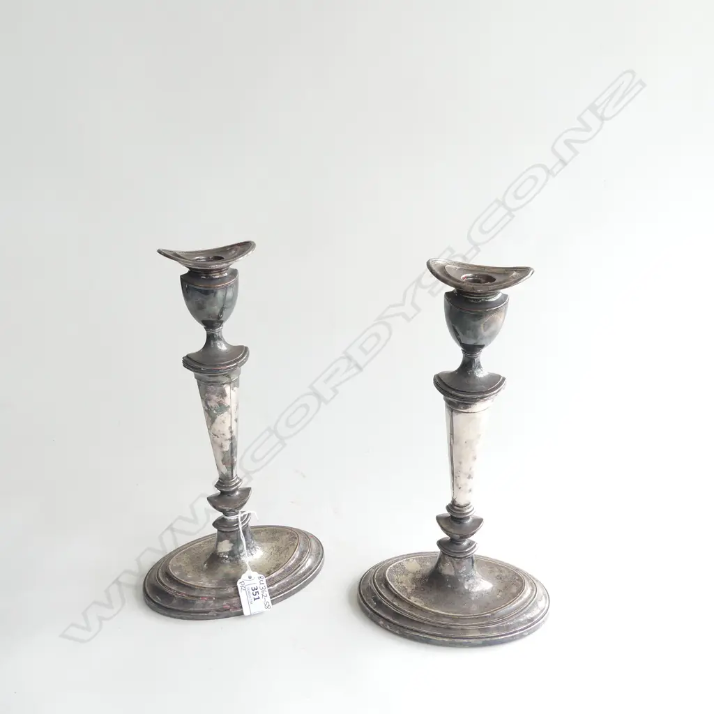 PR SILVER ON COPPER CANDLESTICKS H. 310mm Image 1++