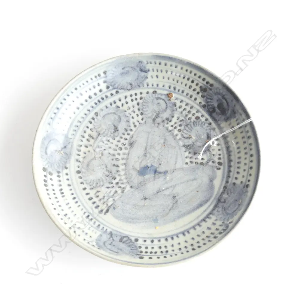 YUAN DYNASTY BLUE & WHITE DISH DIA 200MM Image 1++