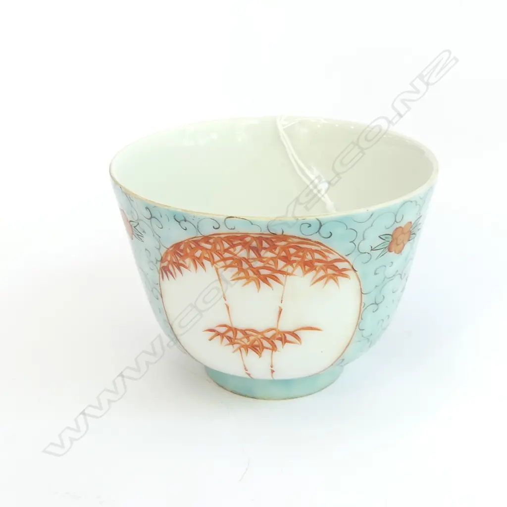 CHINESE WINE CUP w. BAMBOO DESIGN 90mm dia Image 1++