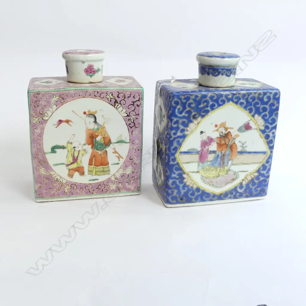 PR ORIENTAL PORCELAIN TEA CADDIES (HOLES DRILLED TO LIDS & BASES) H. 175MM Image 1++