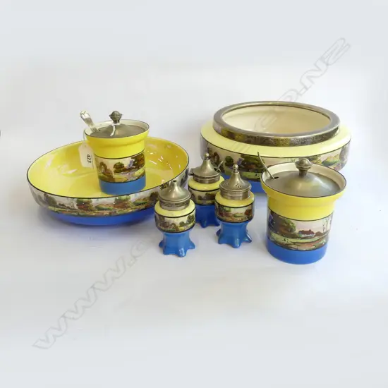 ENGLISH SERVING SET- BOWLS/CRUETS/ ETC;