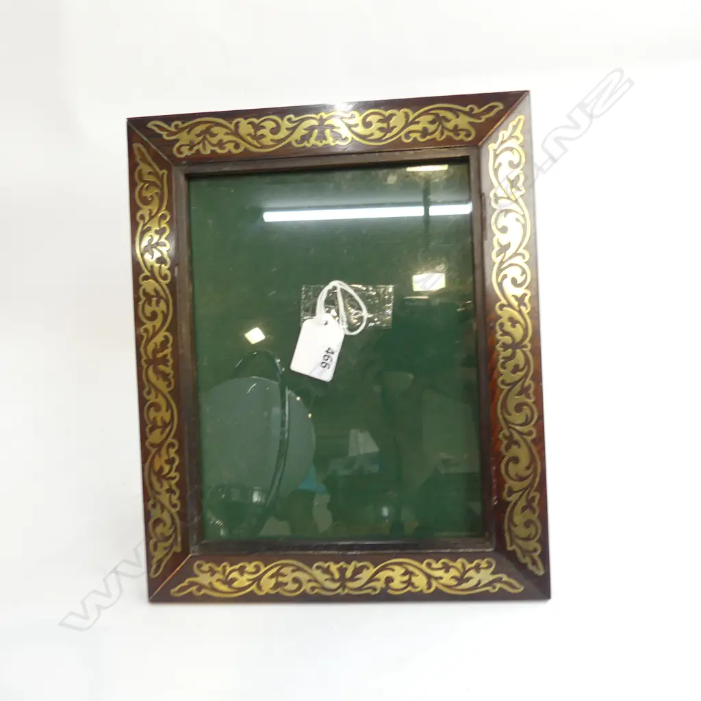 EDWARDIAN ROSEWOOD PHOTO FRAME w. BRASS INLAY 285x230mm Image 1++
