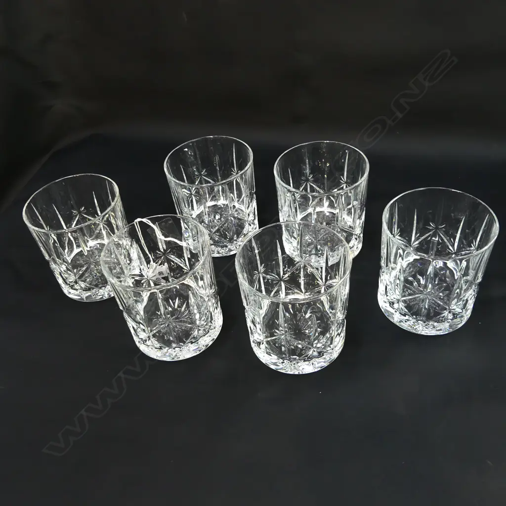 6 WATERFORD MARQUIS DOUBLE OLD FASHIONED TUMBLERS, ACID STAMP TO BASE H 95MM Image 1++