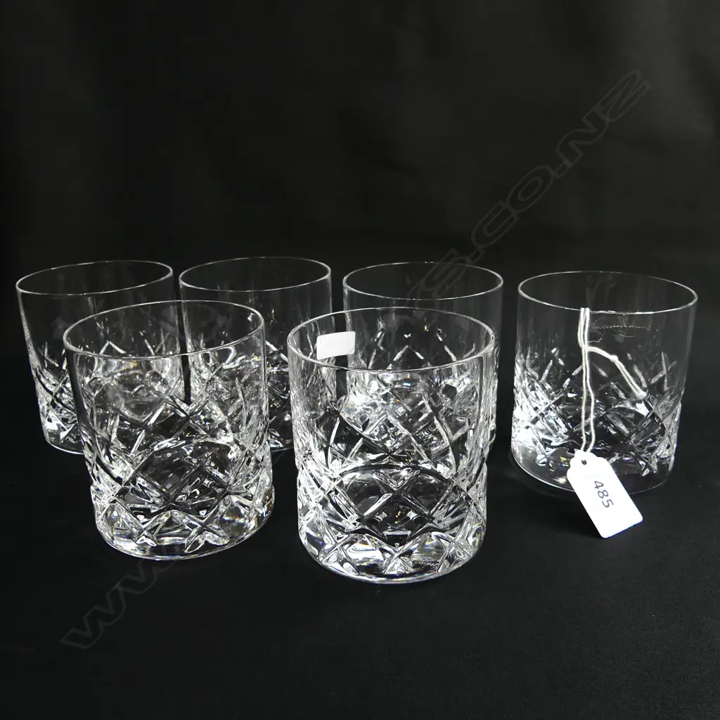 6 ROYAL DOULTON CRYSTAL WHISKY TUMBLERS H. 85MM Image 1++
