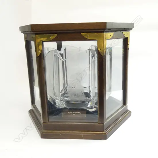 KOSTA CRYSTAL SHIP BOWL, CASED H.280mm