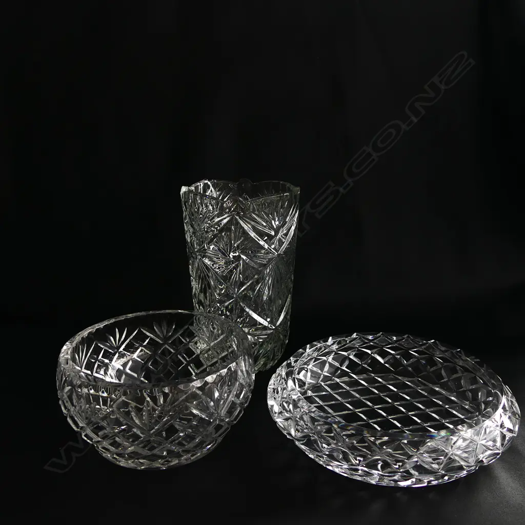 3 CRYSTAL VASES H.215mm Image 1++