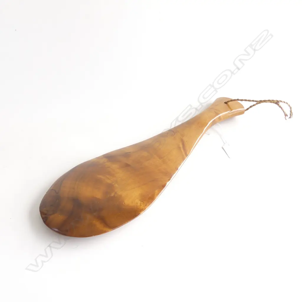 POLISHED BURR WOODEN PATU L.385mm Image 1++