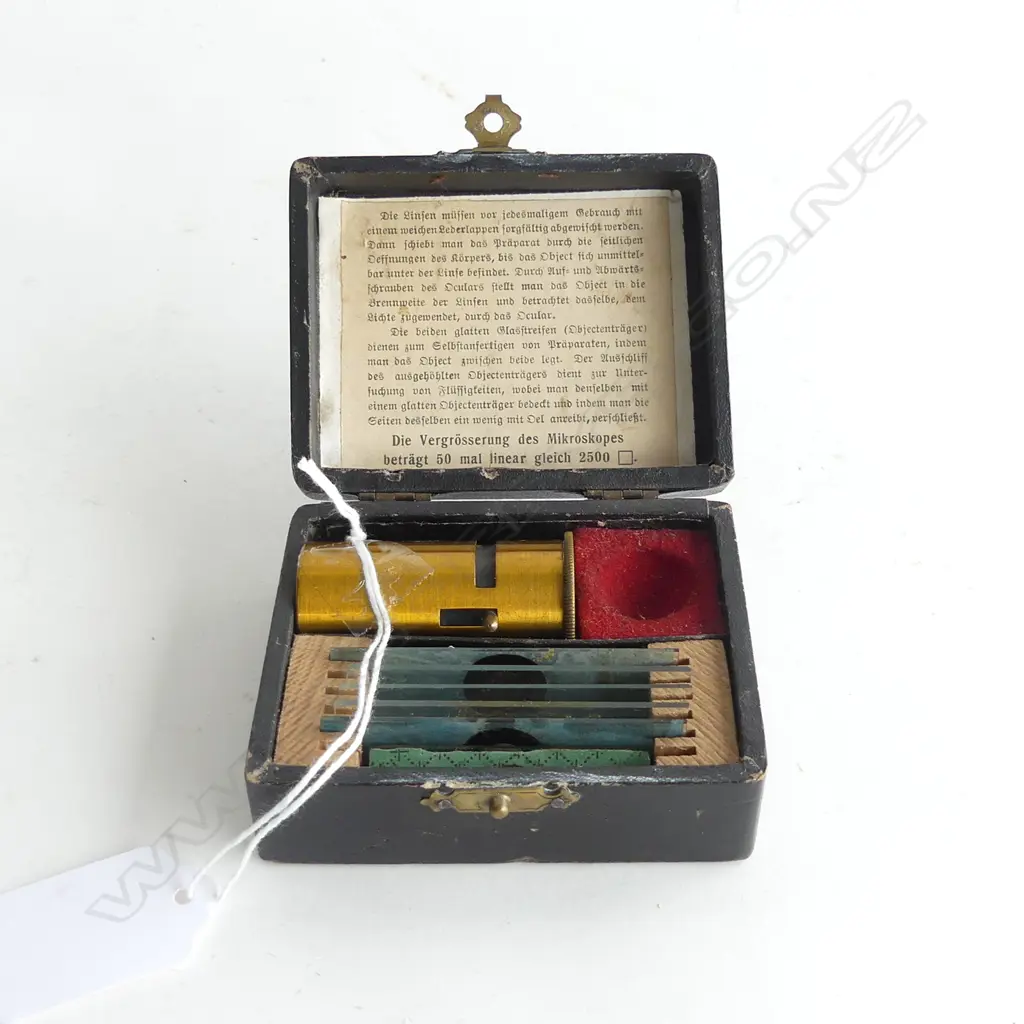 EARLY 20THC GERMAN BOXED POCKET MICROSCOPE Image 1++
