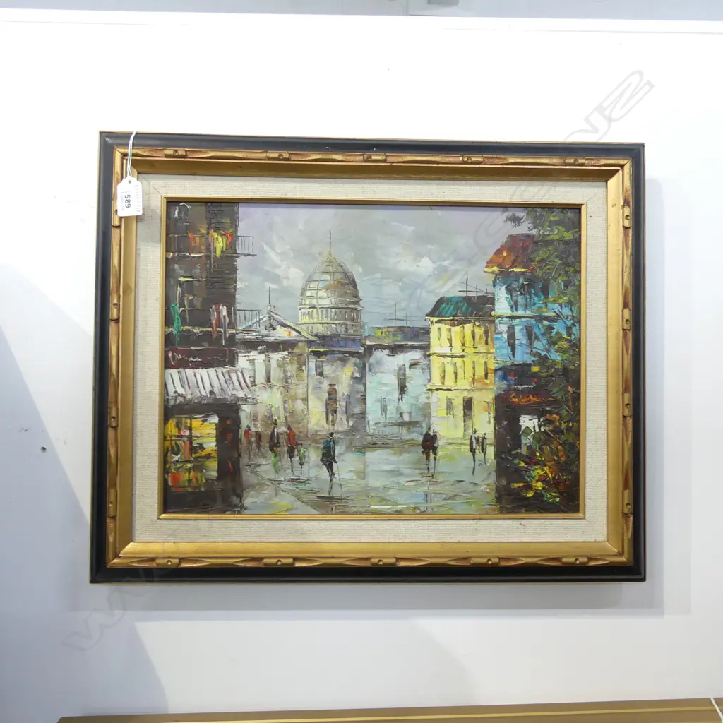 L. CANNING PARIS STREET SCENE OIL 290x395mm Image 1++