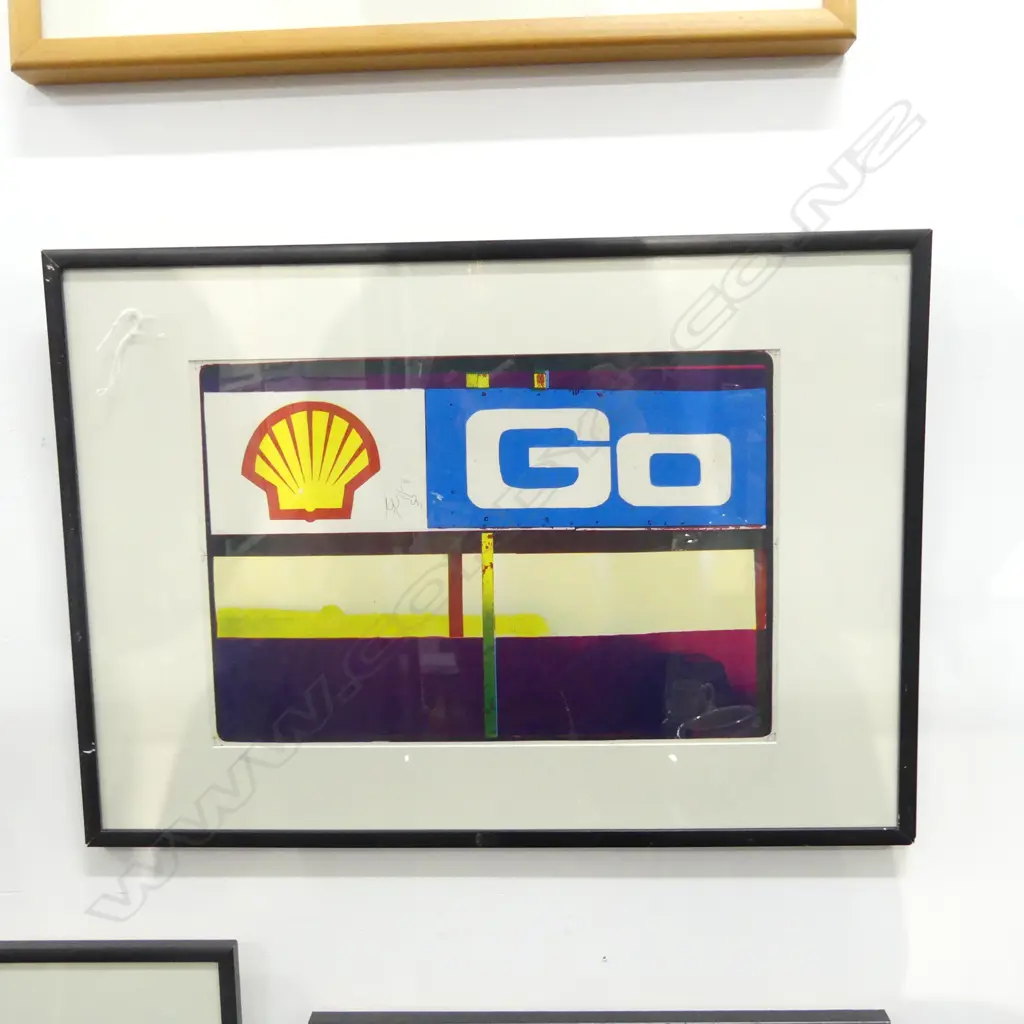 CONTEMPORARY PRINT ARTWORK SHELL LOGO 'GO' 300x440mm Image 1++