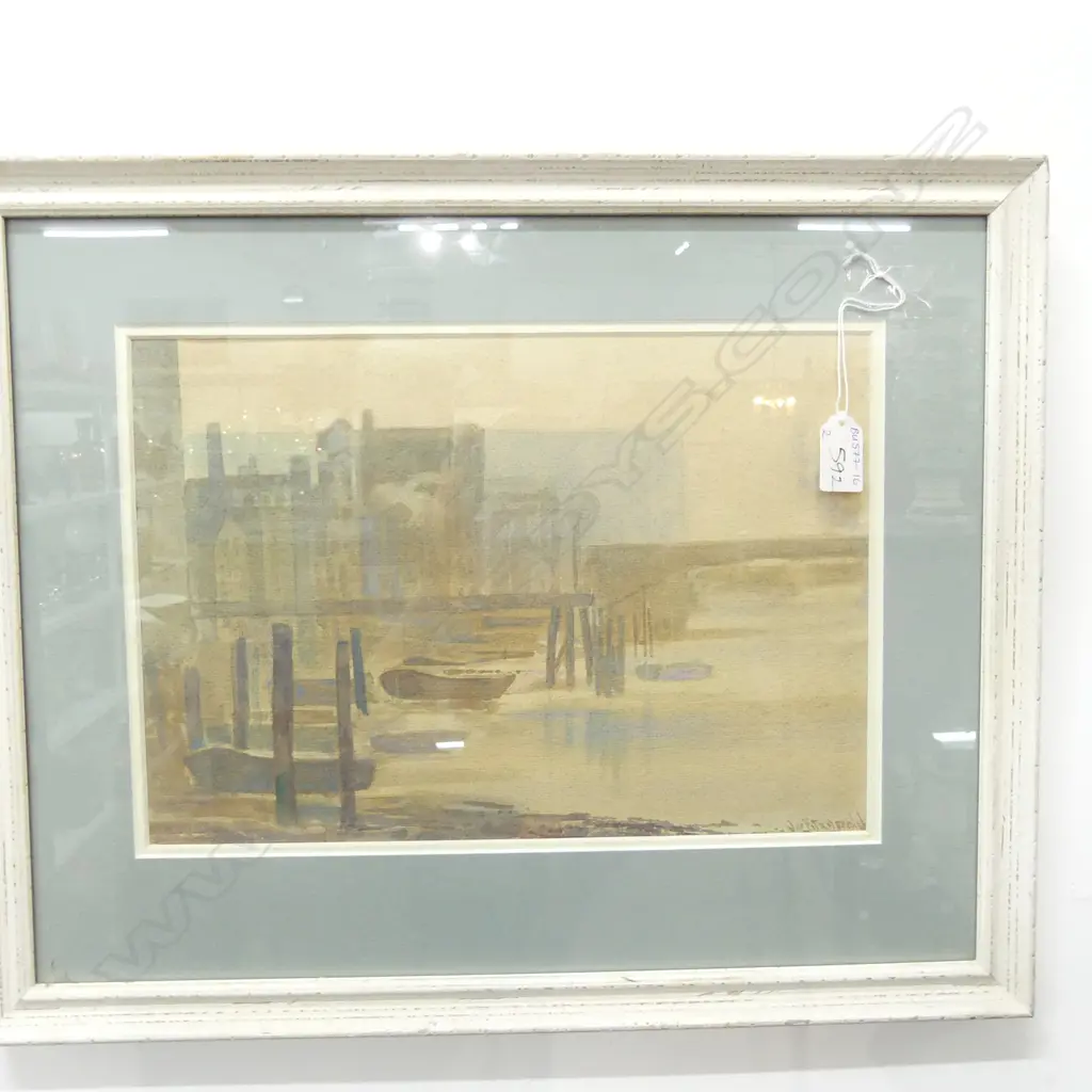 FITZGERALD 'THE OLD ST PAUL'S WHARF' WATERCOLOUR, SIGNED,  230 X 330MM + ONE OTHER  Image 1++